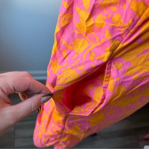 Floral Pink and Yellow Dress - Picture 3 of 9